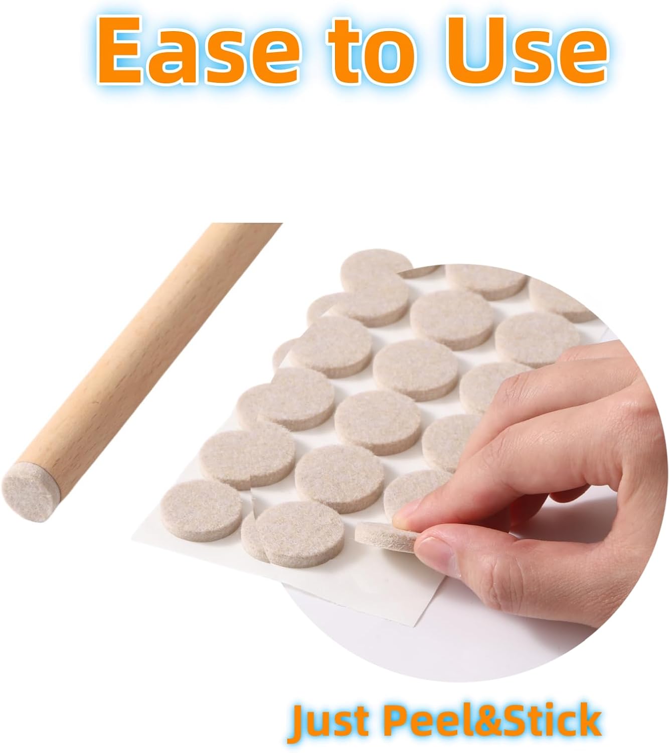 Felt Pads Small 3/8" Felt Pads for Cabinet Doors Bumpers, Cabinet Cushion Dots Felt Cabinet Door Stops, Self Adhesive Thick Bumper Pads to Protect Surfaces -Anti Scratch 234 Pcs Round Brown