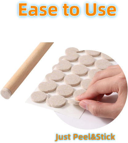 Felt Pads Small 3/8" Felt Pads for Cabinet Doors Bumpers, Cabinet Cushion Dots Felt Cabinet Door Stops, Self Adhesive Thick Bumper Pads to Protect Surfaces -Anti Scratch 234 Pcs Round Brown