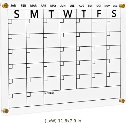 2 Pcs Metal-Adhering Chore Chart, Clear Acrylic Dry Erase Boards with 16 Markers, Family Weekly Task Planning for Refrigerator and Kitchen Schedule