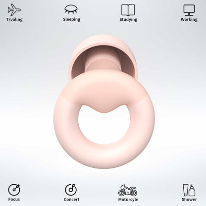 JUSTRVN Earplugs for Sleeping,Noise Reduction Soft Silicone Ear plugs with 7 Pairs Ear tips&One Connection Cord,Hearing Protection Reusable Earplugs for Sleeping,Concert,Work&Sound Reduction 25dB-30db