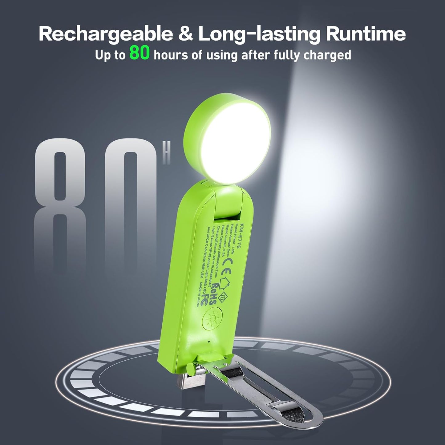 VAVOFO USB Rechargeable Bookmark Reading Light, Blue Light Blocking Amber LEDs for Bedtime Reading - Clip On, 9 Lighting Modes