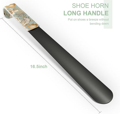 16.5 Inch Long Handle Shoe Horn for Seniors Men Women Kids, Metal Shoe Horns for Boots