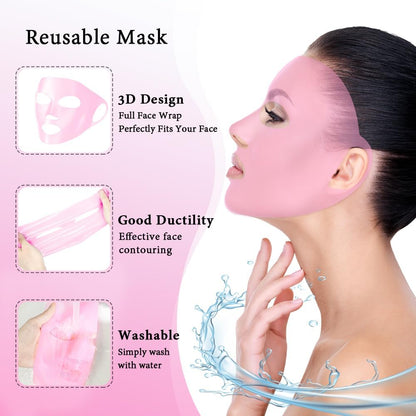 my novel things Face Ice Pack and 2 Packs Silicone Face Mask Cover