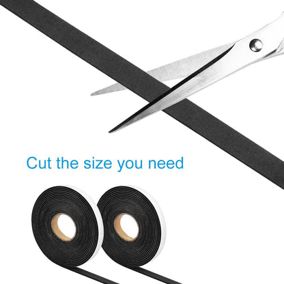 2 Rolls Foam Seal Tape for Door Window Insulation, Soundproof and Shockproof Foam Adhensive Strip, 3/8" Wx3/16 T Single Sided Foam Tape, Cold Air and Draft Closed Cell Seal Strip,Total 32FT