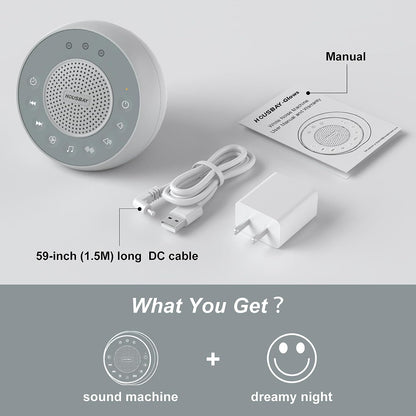 Housbay White Noise Machine with 31 Soothing Sounds, 5W Loud Stereo Sound, Auto-Off Timer, Adjustable Volume, Sleep Sound Machine for Baby, Kid, Adult -Wood Grain