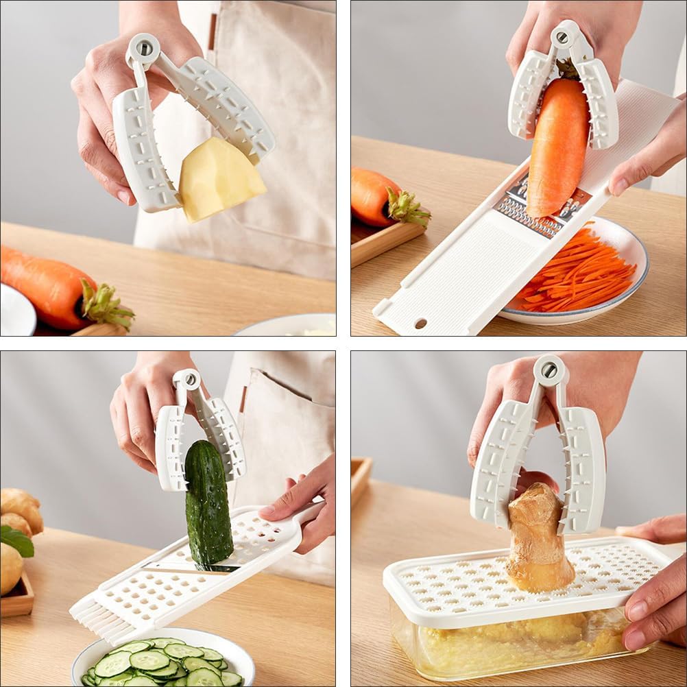 Cabilock 2pcs Finger Guard Mandolin Guard Vegetables Fruit Cutting Finger Protector Kitchen Tool Mandolin Slicer Grater Guard Food Safety Holder for Chopping Grating (Grey)