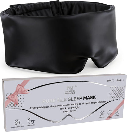 Silk Sleep Mask – 100% Mulberry Silk Eye Mask for Sleeping, Soft Slip Feel, Adjustable Headband, Blackout for Side Sleepers, Men & Women | Soft Slip Feel, Adjustable Headband, Blackout for Side Sleepers, Men & Women