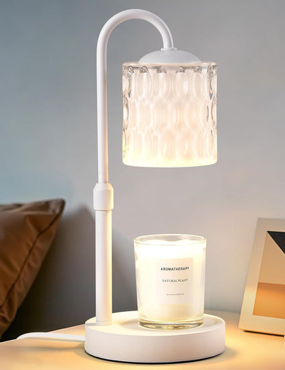 Briever Dimmable Candle Warmer Lamp with Timer, Height Adjustable Electric Candle Wax Warmer, Christmas Birthday Gifts for Women Mom, House Warming Gifts New Home Room Decor, Black Solid Wood Base