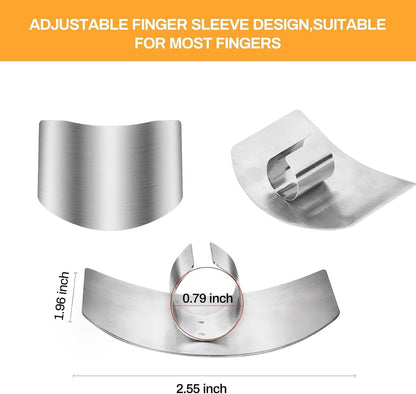 Promifun Finger Guards for Cutting, 4 Pcs Stainless Steel Finger Protector for Cutting Food, Knife Guard, Chopping Protector for Dicing and Slicing in Kitchens
