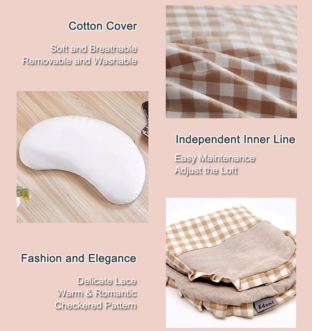 Buckwheat Cervical Neck Roll Pillow,17.7"x5.9" Firm Support Neck Bolster with Washable Cover, Adjustable Hard Cylinder Round Pillow with Buckwheat Hulls, for Office Lunch Breaks Sleeping,Pink