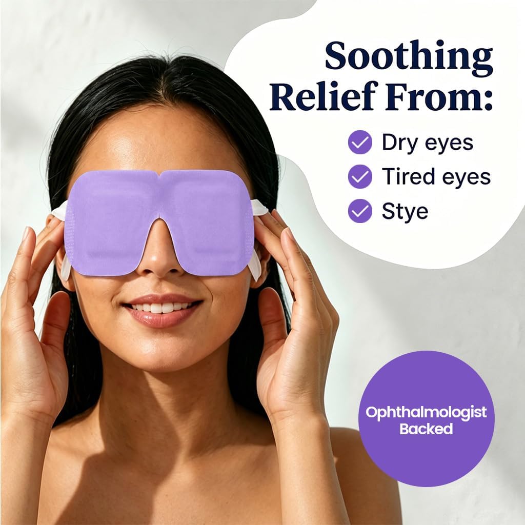 30 Pack Self-Heating Steam Eye Masks for Dry Eyes: Moist Heat Warm Compress