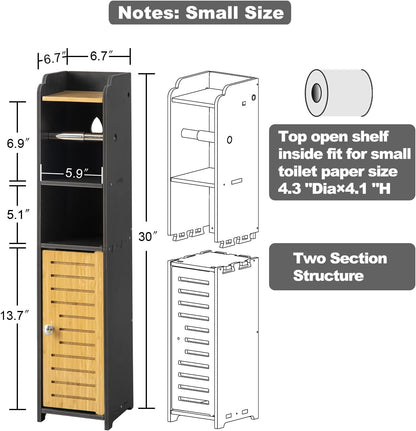 AOJEZOR Toilet Paper Holder Stand: Small Space Bathroom Storage for Renters