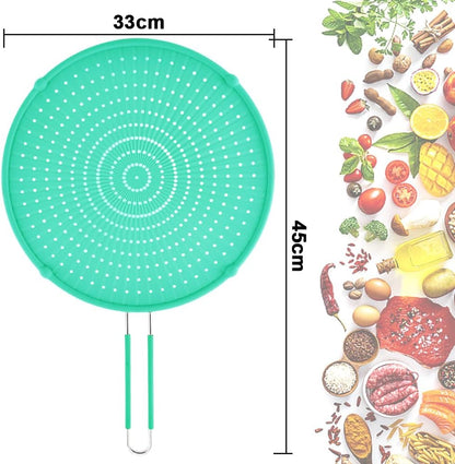 Silicone Splatter Screen for Frying Pan,Grease Splatter Guard,Heat-Resistant Splatter Guards for Cooking,Dishwasher Safe (9.8", 11.4", 13")