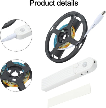 LED Motion Sensor Light For Furniture Induction Activation And for battery Powered For Cabinets And Beds(warm light-1M)
