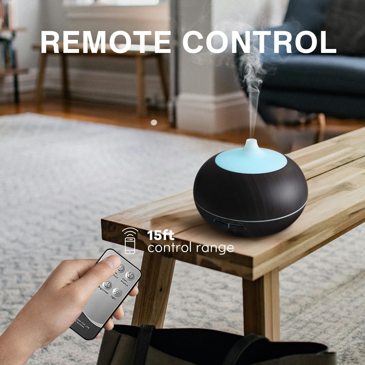 550ml Large Capacity Essential Oil Diffuser with 6 Essential Oil Set | Aromatherapy Ultrasonic Air Humidifier with Timer,7 Color LED Night Light,Waterless Auto-Off Functions for Home Spa