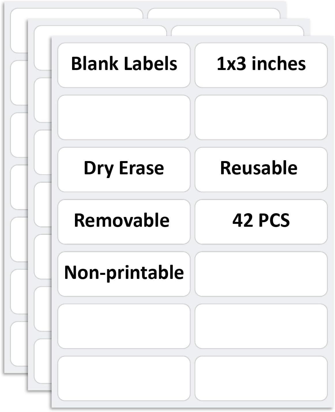 SVNOOC Multi-Use Label Stickers Dry Erase Sticky Notes, Labels for Storage Bin, Wall, Refrigerator, Home, Office, Classroom Use 4x6 inches (6 Pack)