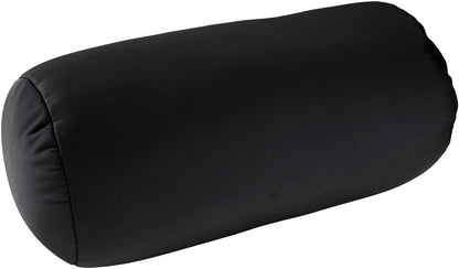 Squishy Deluxe Tube Microbead Bolster Pillow with Stay-Cool Fill & Silky Removable Cover, Flexible, Head, Neck & Back Support for Home & Away, Carrying Case, 13 x 6 inches, Grey