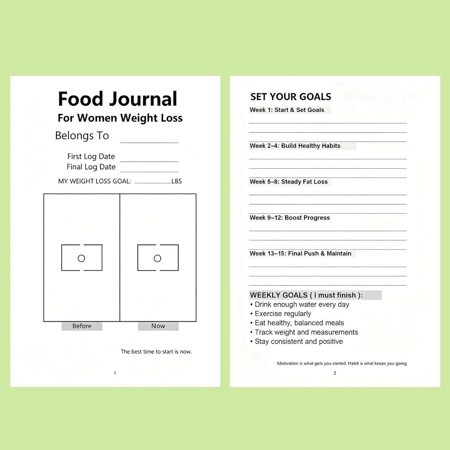 Kerixi Food and Exercise Journal for Tracking Meals, Nutrition, and Weight Loss