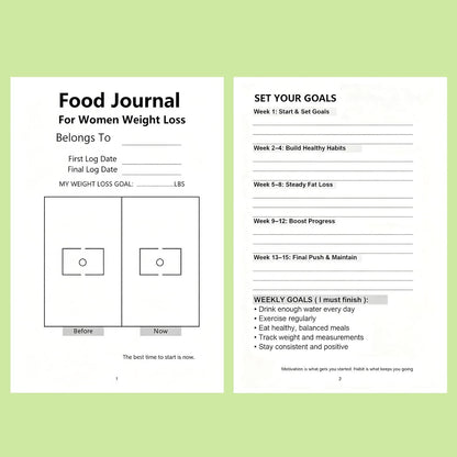 Kerixi Food and Exercise Journal for Tracking Meals, Nutrition, and Weight Loss