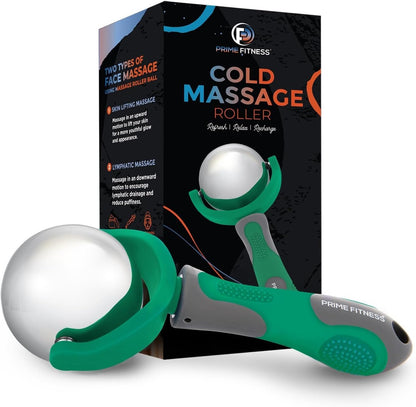 Cold Massage Roller Ball | Cold Therapy | Ice Roller Ball with Handle | cryo Stick | Relieve Muscle Pain (Green)