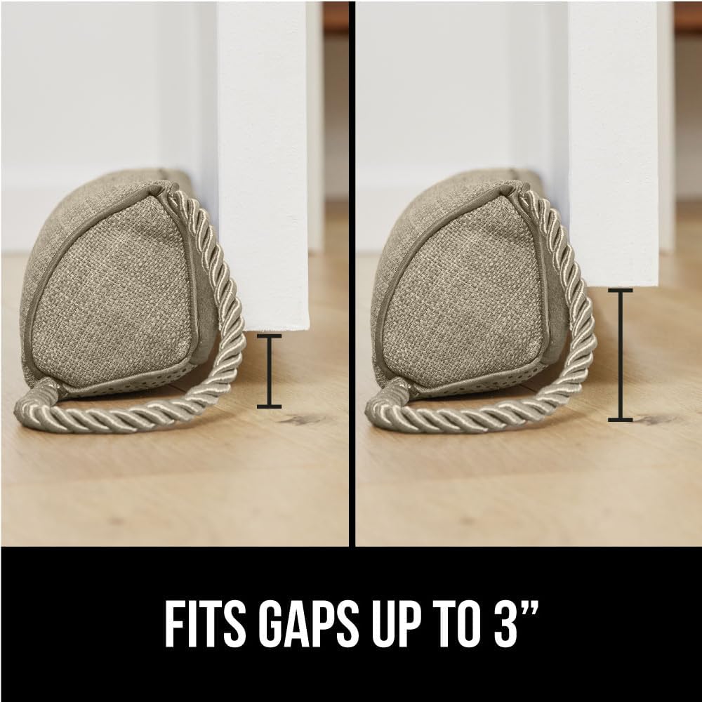 GORILLA GRIP Door Draft Stopper for Bottom of Doors, Cold Air Insulation Sweep, Weather Stripping Seal Noise, Soundproofing, Warmth Sealer, Easy Install Gap Filler, Home Essentials, 32 Inch, Gray