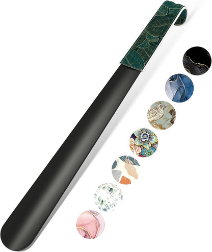 16.5 Inch Long Handle Shoe Horn for Seniors Men Women Kids, Metal Shoe Horns for Boots