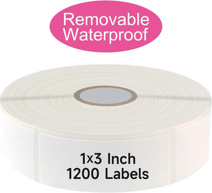 1200 Blank Removable Freezer Labels with Perforation Line for Easy Distribution and Use. Waterproof and Oil-Resistant, Suitable for Food Containers, Jars, and Kitchen Organization.(1 "x 3")