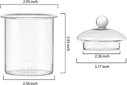CnGlass Replacement Glass Tea Infuser with Lid for 20.3oz Teapot,Borosilicate Glass-Odor and Stain Free