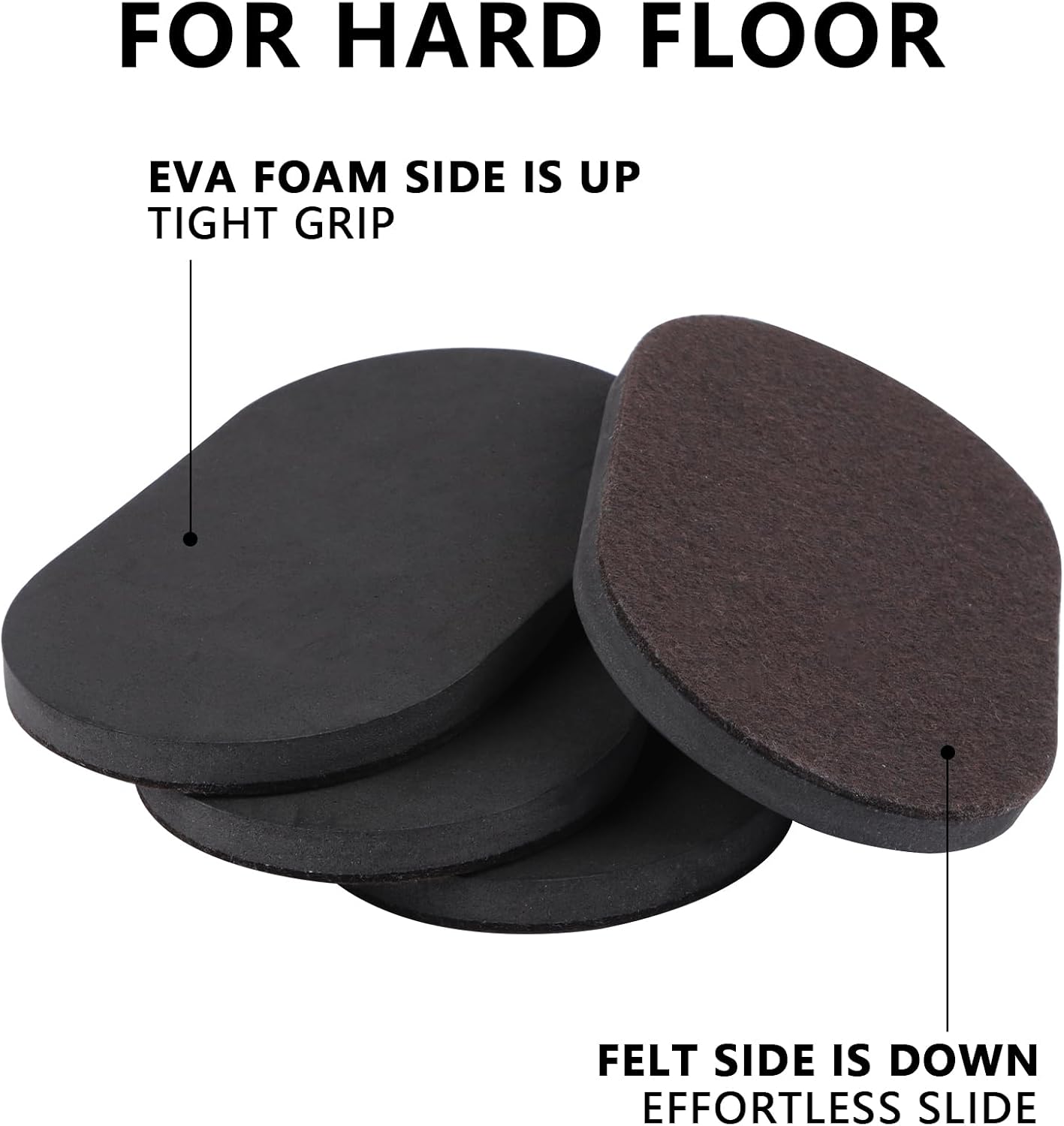 Furniture Slider, 3-1/2" x 6" Oval Heavy-Duty Furniture Movers, Reusable Carpet Sliders for Furniture, Heavy Furniture Moving Pads Moving Sliders - Protect The Surface of The Carpet (8 Pack)