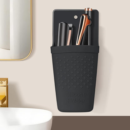 ZAKRA Curling Iron Holder,Heat Resistant Silicone Holder for Flat Iron,Hair Straightener,Hot Hair Tools,Vanity Accessories Organizer.(Grey)