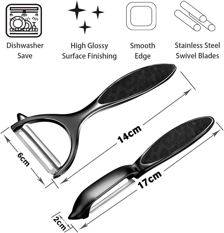 Vegetable Peeler, Stainless Steel Multi-function Potato Fruit Peeler Set, Y & I Shape Swivel Blades Kitchen Household Peeling Tools
