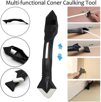 2 Pack 3-IN-1 Caulk Tool for Removal and Application, for Bathroom, Kitchen, Flooring, Windows, Sinks and Frames Seal