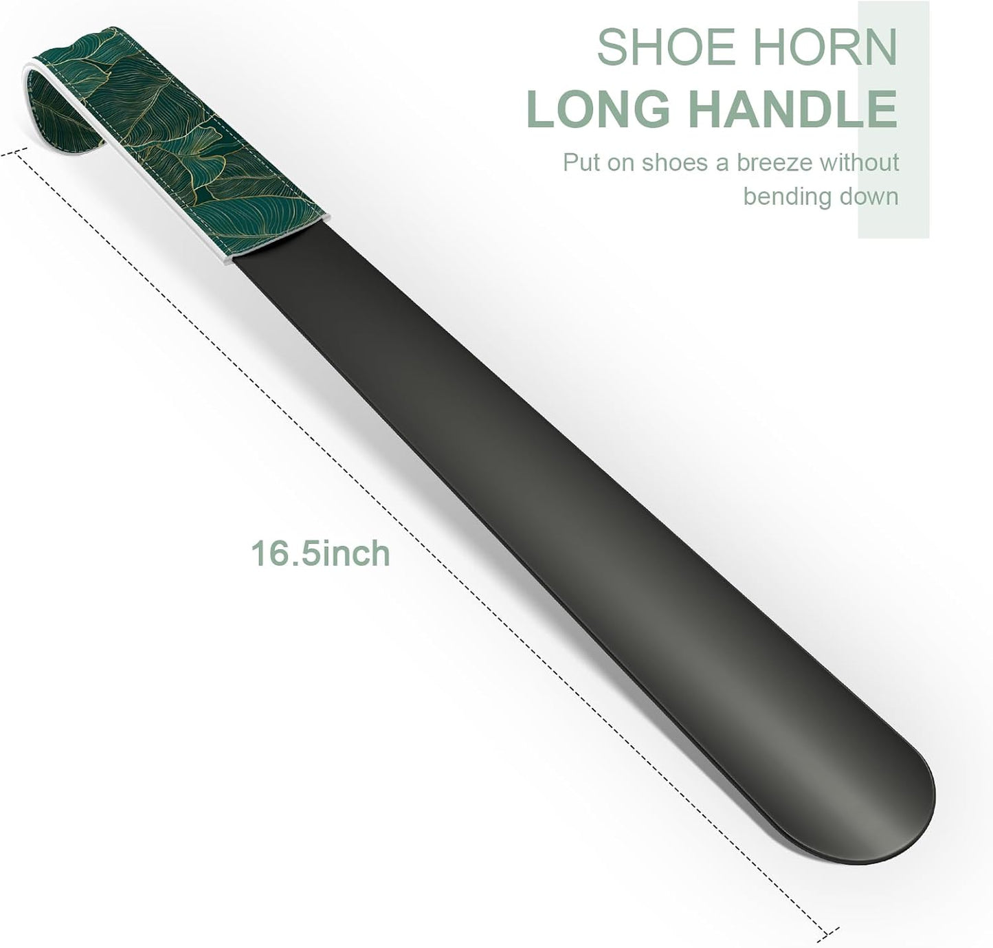 16.5 Inch Long Handle Shoe Horn for Seniors Men Women Kids, Metal Shoe Horns for Boots