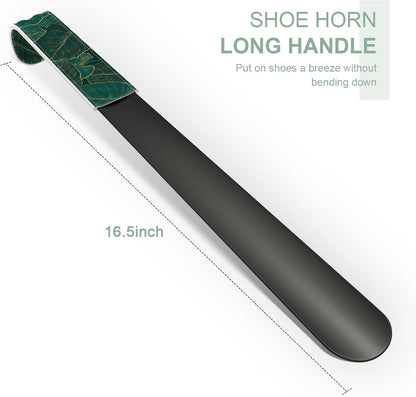 16.5 Inch Long Handle Shoe Horn for Seniors Men Women Kids, Metal Shoe Horns for Boots