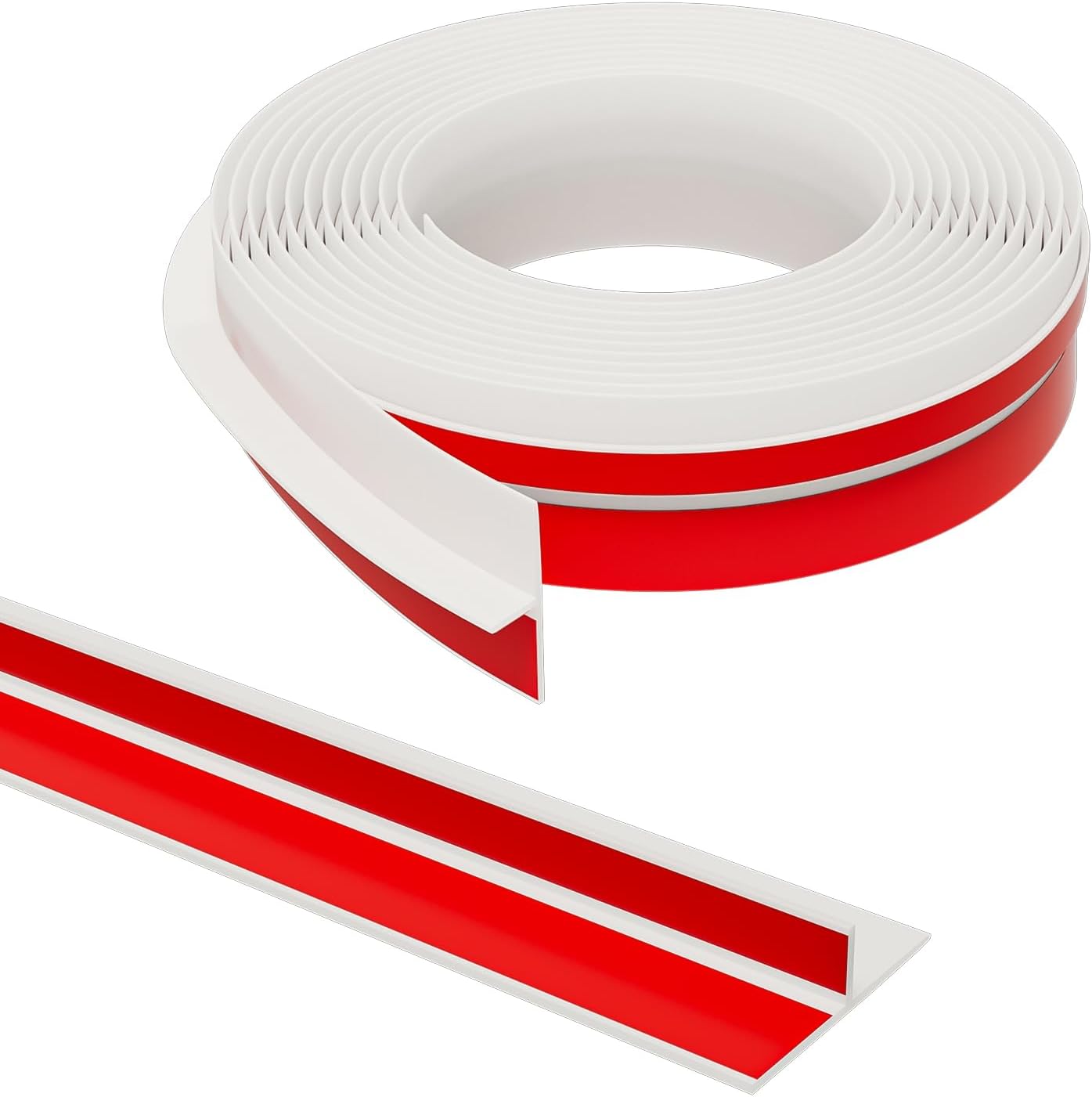Elvone T-Shaped Weather Stripping Seal, Clear Silicone, 1.97 in x 20 ft | Flexible door seal strip covers door, window, and bathroom gaps; peel-and-stick design helps reduce drafts
