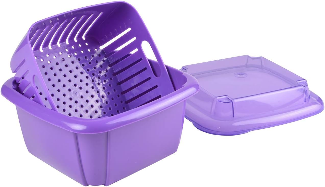 Hutzler 3-in-1 Berry Keeper Colander and Container, Keeps Berries Fresh Longer, 2 Pints, Apricot