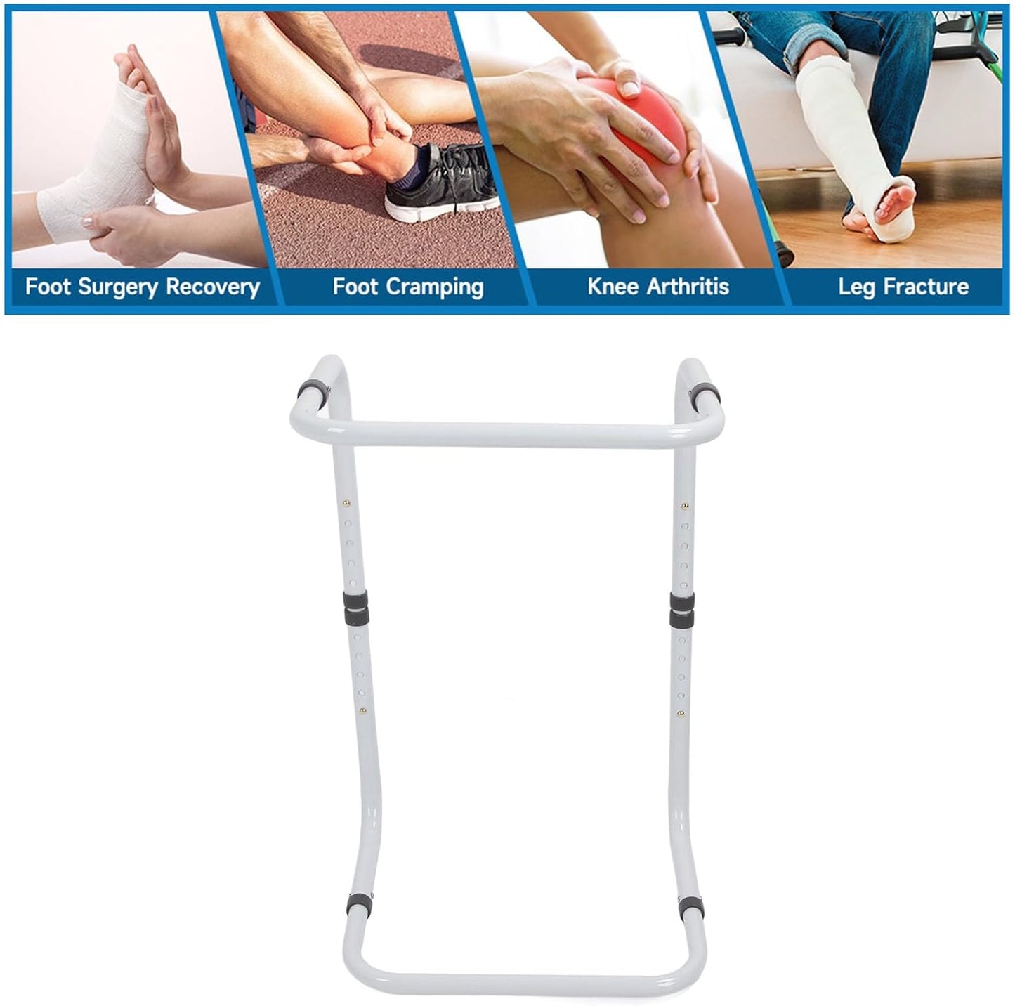 GOWENIC Adjustable Blanket Lifter for Feet, Sheet Riser Bed Cradle, Foot Tent Blanket Support with Clips, Bed Cradle for Surgery Recovery, Foot Tent for Pressure Relief