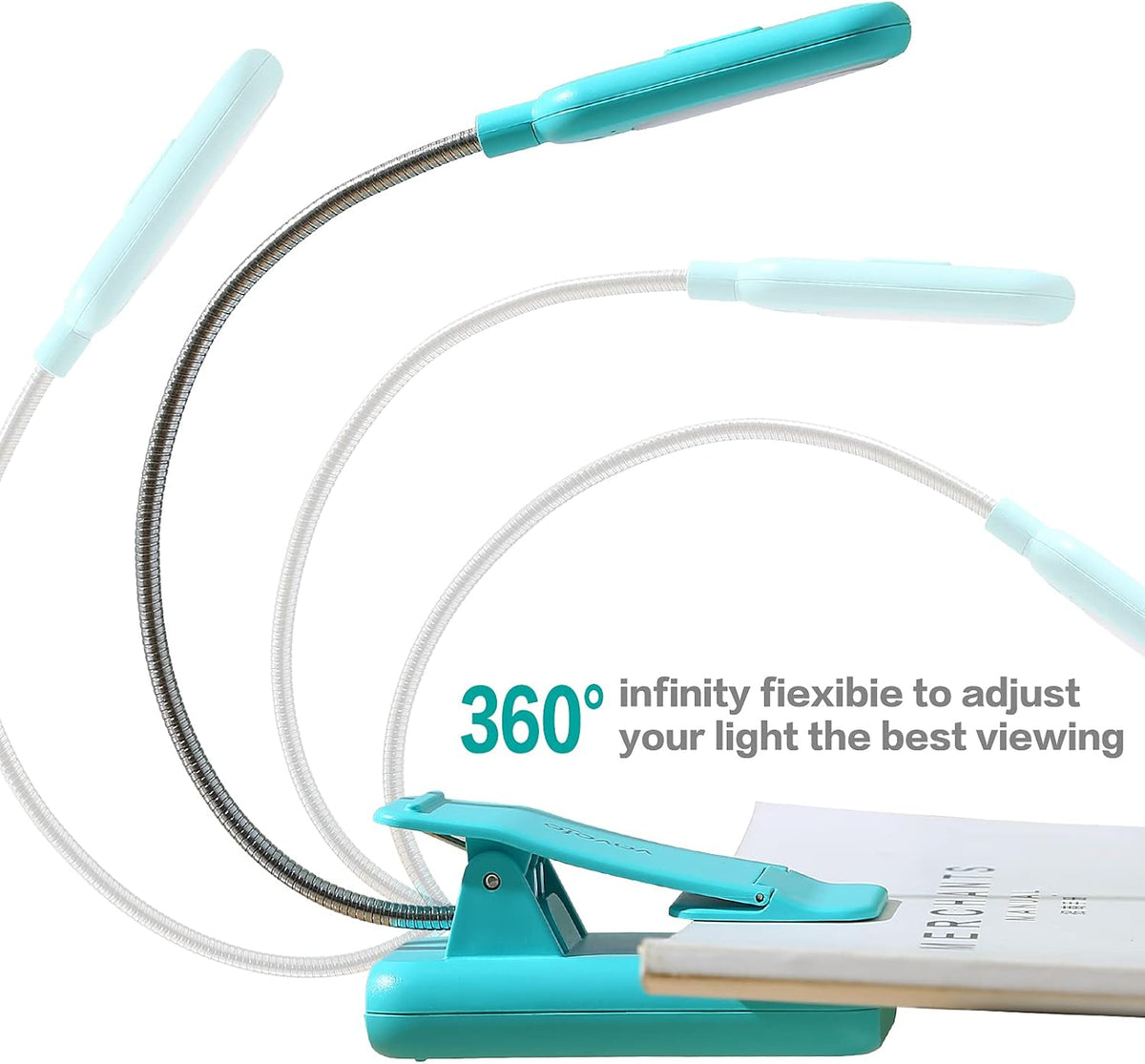 VAVOFO Rechargeable Reading Light, Clip on Book Light for Reading in Bed