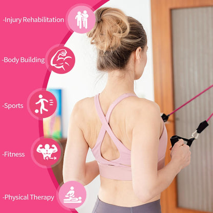 VElCK Resistance Bands Set with Handles for Exercise, Workout and Home Gym | 100% Natural Latex, 10-150LBS, Versatile for Yoga, Pilates, Strength, Home Gym