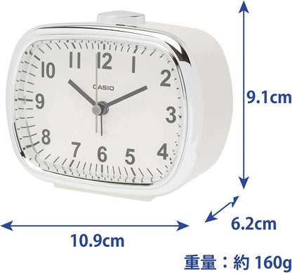 CASIO TQ-159-7JF Alarm Clock Cream Analog Snooze with Light, Retro