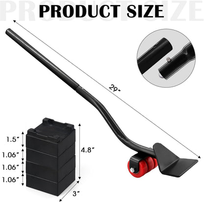 22" Furniture Lifter Tool, Appliance Metal Lifter for Heavy Furniture Grey | 1 Lifter Tool, 4 Raise Blocks, Movers, Sliders & Wheels to Move Sofa, Refrigerator, Washing Machine Easily & Safely