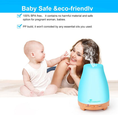 Diffuserlove Diffuser 2 Pack Essential Oil Diffuser 200ML Remote Control Ultrasonic Aromatherapy Diffuser Mist Humidifiers for Bedroom Office Yoga