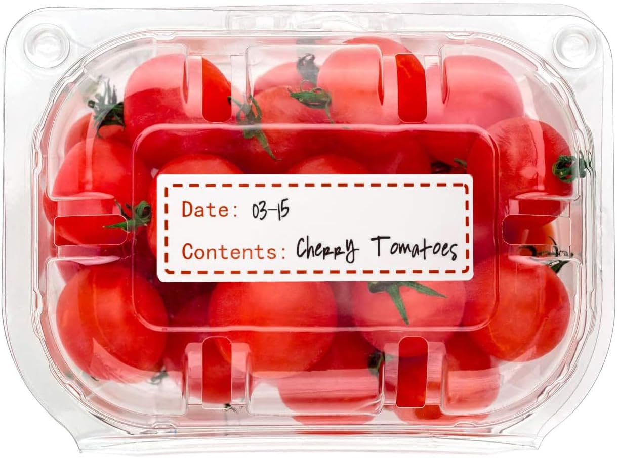 300pcs Removable Freezer Labels, 1 x 2 Inch Food Labels to Write on Food Storage Stickers Date Label, Waterproof Oil Resistant Canning Labels Jar Labels Freezer Paper Label, Clean Leaves No Residue