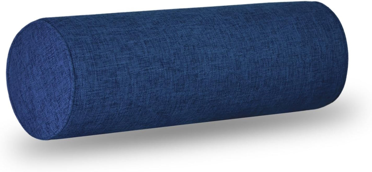 Tinbolunce Neck Roll Pillowcases with Zipper - Full Moon Bolster/Round Cylinder Pillow Case Cover for Bedroom, Living Room, Sofa - Solid Color Cervical Throw Pillow Covers