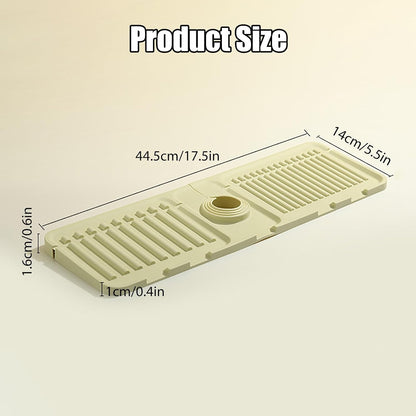 Swicado Faucet Mat for Kitchen Sink - 2024 Upgraded Premium Silicone Splash Guard with Fast Drying Properties - Protective Sink Tray Ideal for Stone Sinks in Kitchen & Bathroom (1, Gray)