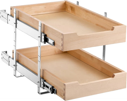VEVOR Pull Out Cabinet Organizer, 14"W x 21"D Cabinet Drawer, Soft Close Slide out Shelf, Heavy-Duty Sliding Wood Drawer, Bottom Mount Size（14.5"W x 23"D）and Side Mount Size（15"W x 23"D） | Heavy-Duty Sliding Shelf with Bottom or Side Mounting for