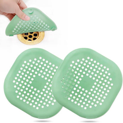 Bovinde Hair Drain Catcher,Square Cover for Shower 2 Pack (Black) | Drainer Cover Silicone Hair Stopper with Suction Cups,Protector Accessories,Easy to Install Suit for Bathroom,Bathtub,Sink