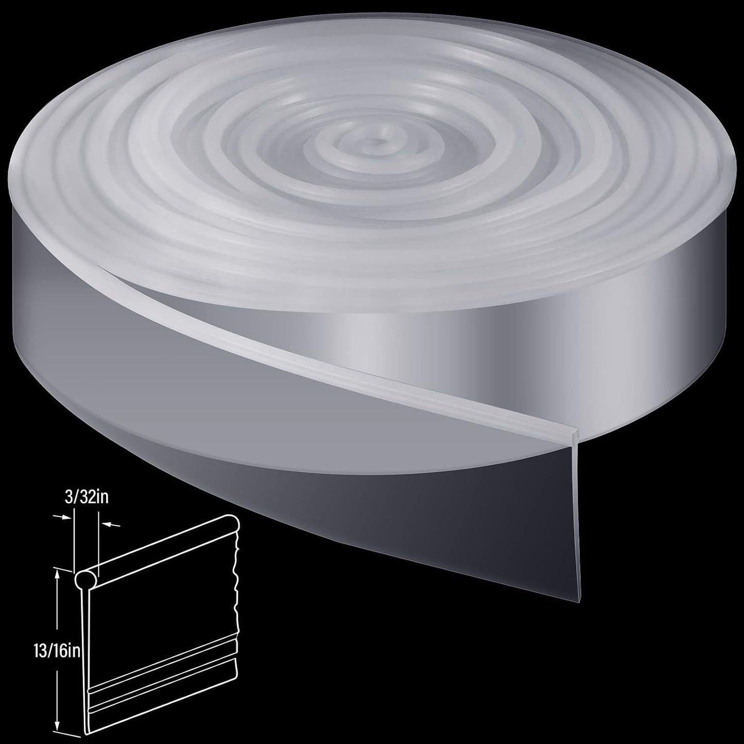 Treela 108-Inch 1" T-Slot Shower Door Seal Strip | Flexible silicone blocks leaks/splashes and replace old, cracked, loose, or missing door sweeps
