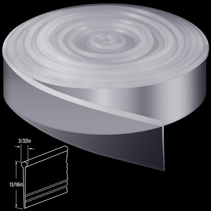 Treela 108-Inch 1" T-Slot Shower Door Seal Strip | Flexible silicone blocks leaks/splashes and replace old, cracked, loose, or missing door sweeps
