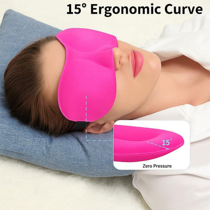 Sleep Mask for Back and Side Sleepers 1 Pack, 3D Light Blocking Eye Mask for Sleeping, Zero Pressure Eye Cover for Women and Men, Lightweight Breathable Night Blindfold Black